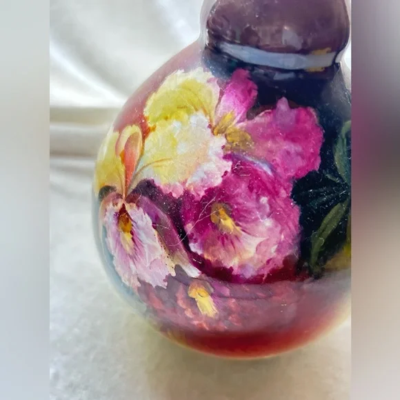 Antique Royal Bonn Hand Painted 5.5”Multi Color Flowers VaseGermany RARE!